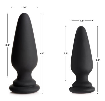 Large Anal Plug with Interchangeable Fox Tail - Black and White - The Dildo Hub