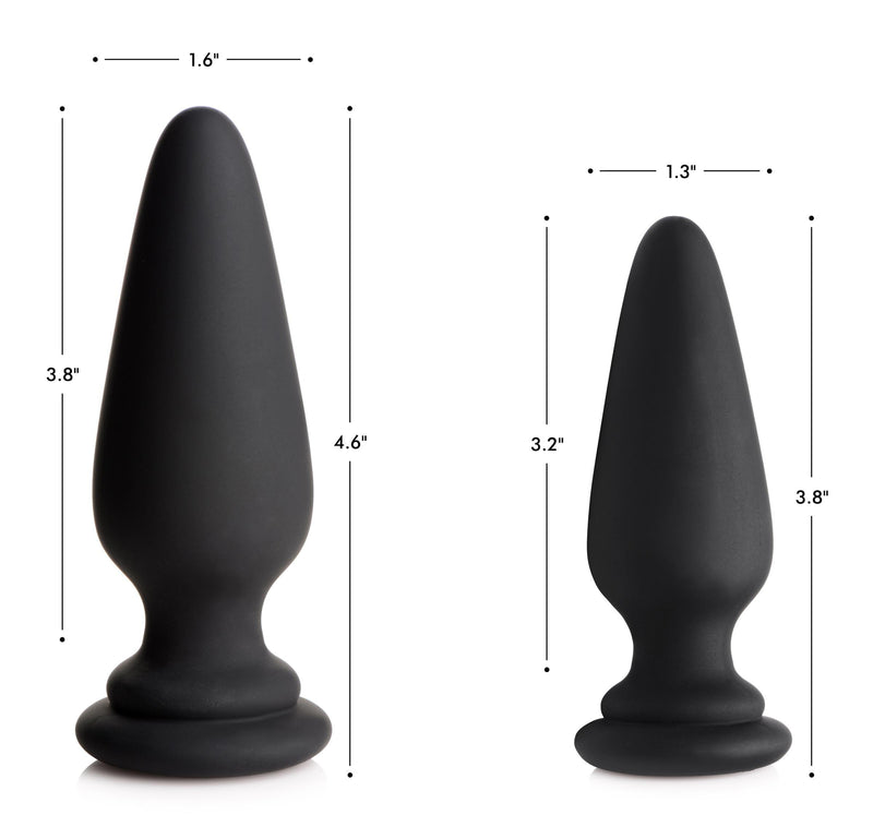 Large Anal Plug with Interchangeable Fox Tail - Black and White - The Dildo Hub