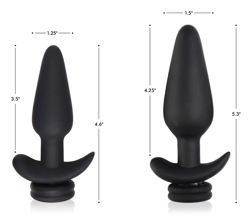 Large Vibrating Anal Plug with Interchangeable Fox Tail - Black and White - The Dildo Hub