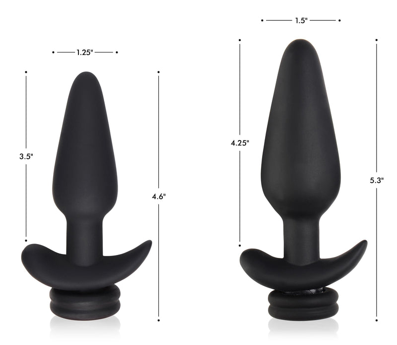 Large Vibrating Anal Plug with Interchangeable Fox Tail - White - The Dildo Hub