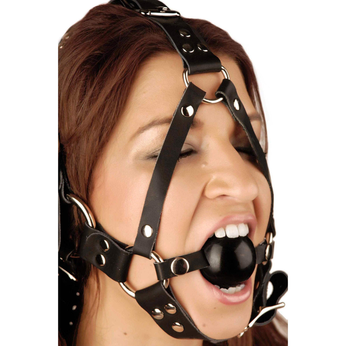 Leather Ball Gag Harness - The Dildo Hub