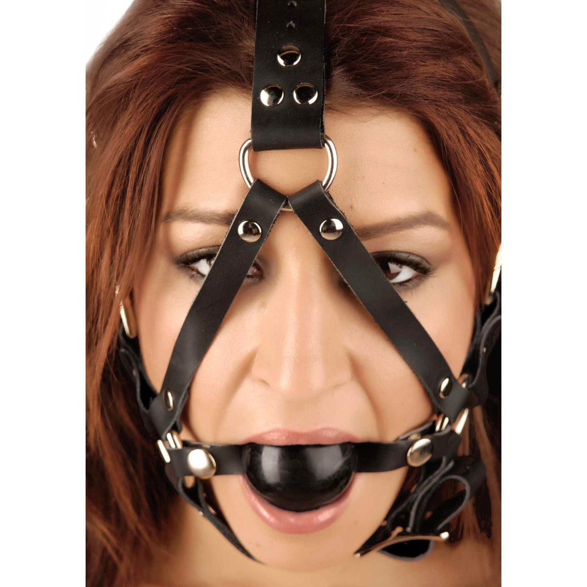 Leather Ball Gag Harness - The Dildo Hub