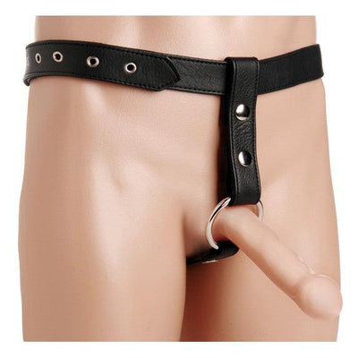 Leather Butt Plug Harness with Cock Ring - The Dildo Hub