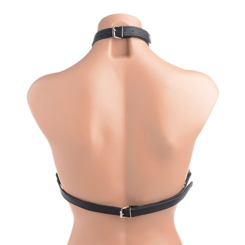 Leather Harness Bra - The Dildo Hub