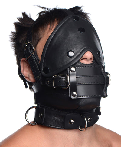 Leather Head Harness with Removeable Gag - The Dildo Hub