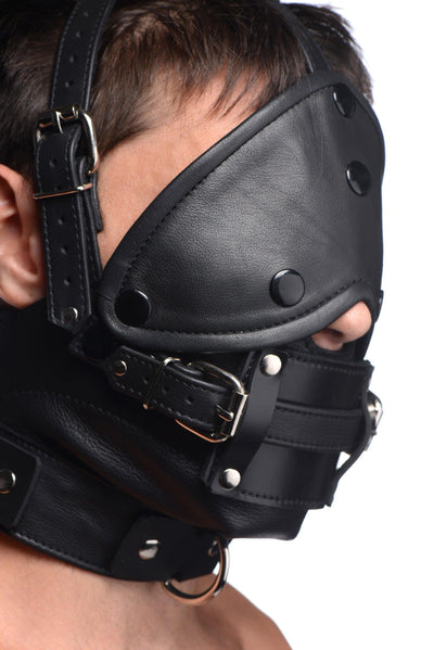 Leather Head Harness with Removeable Gag - The Dildo Hub