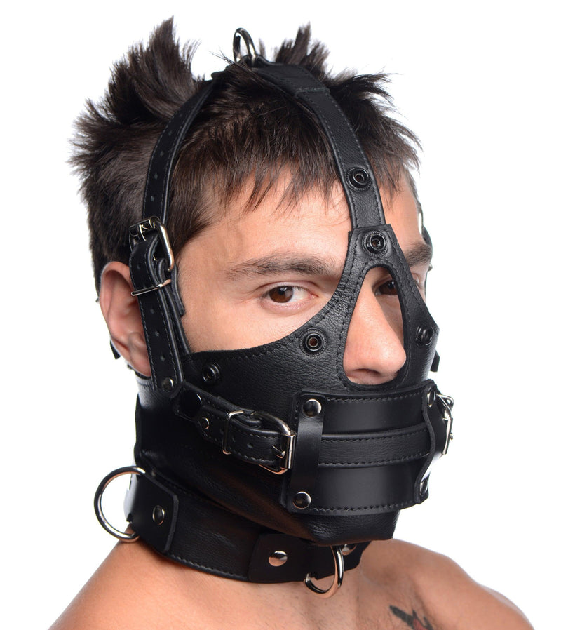 Leather Head Harness with Removeable Gag - The Dildo Hub