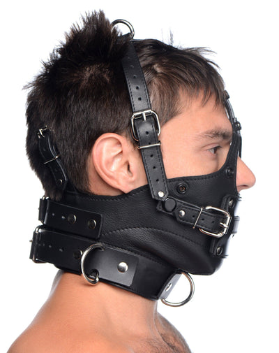 Leather Head Harness with Removeable Gag - The Dildo Hub