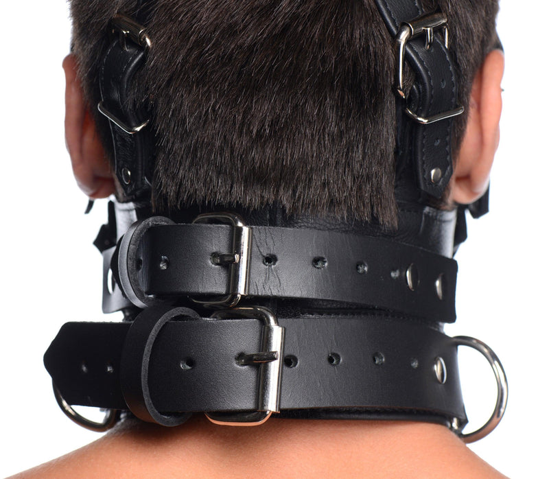 Leather Head Harness with Removeable Gag - The Dildo Hub