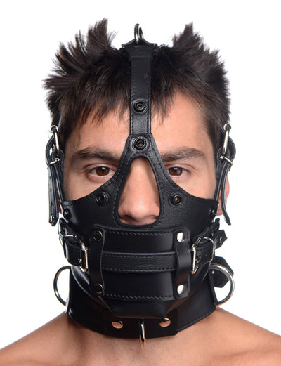 Leather Head Harness with Removeable Gag - The Dildo Hub