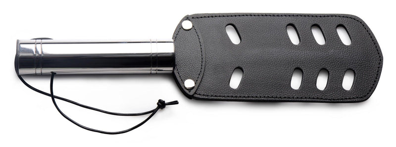 Leather Padded Spanking Paddle with Slots | Bondage Gear - The Dildo Hub