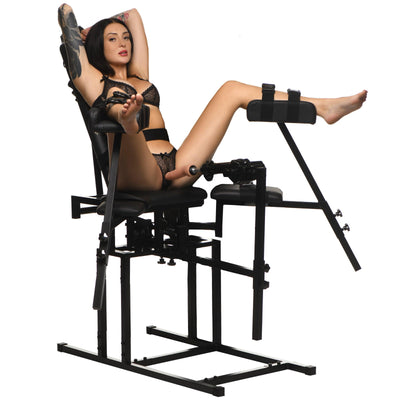 Leg Spreader Obedience Chair with Sex Machine - The Dildo Hub