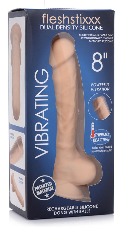 Light 8-Inch Hypoallergenic Silicone Vibrating Dildo - The Dildo Hub