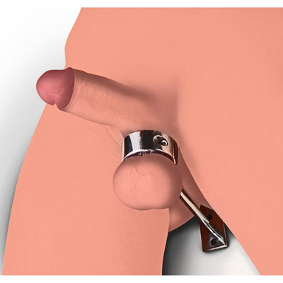 Locking Mounted CBT Scrotum Cuff with Bar - The Dildo Hub