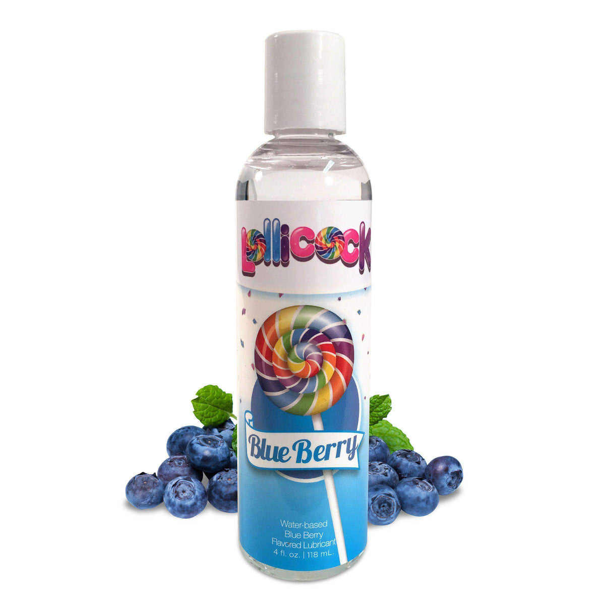 Lollicock 4 oz. Water-based Flavored Lubricant - Blue Berry - The Dildo Hub