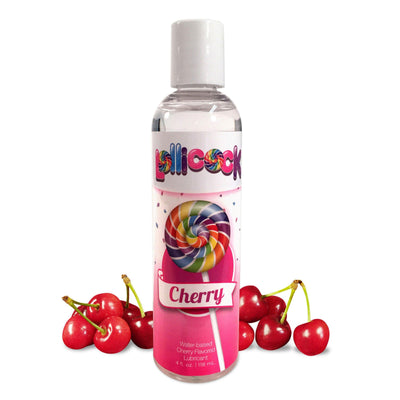 Lollicock 4 oz. Water-based Flavored Lubricant - Cherry - The Dildo Hub