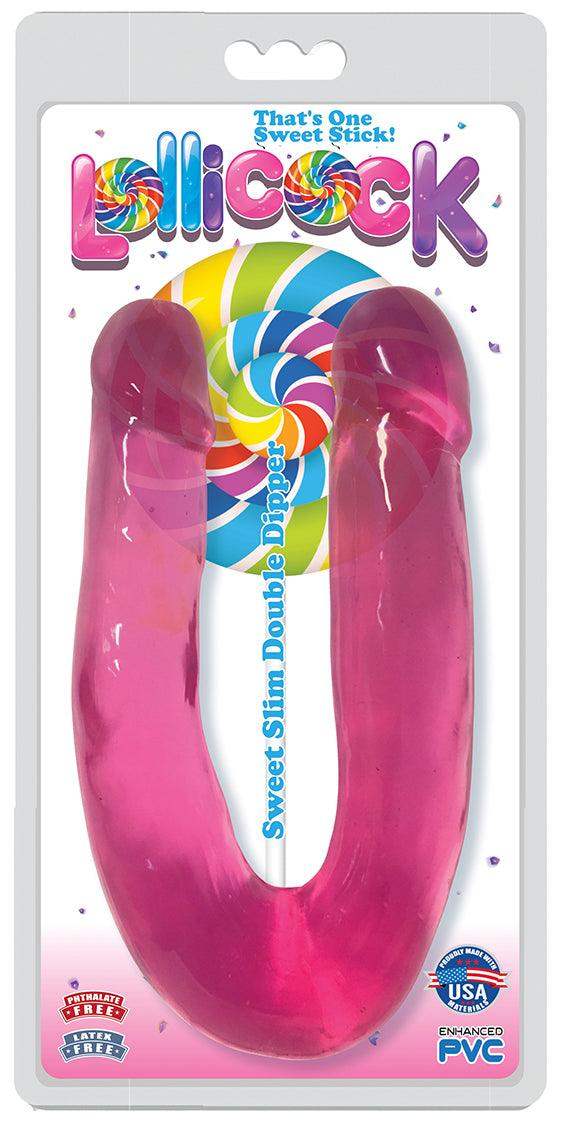 Lollicock Sweet Slim Double Dipper Dildo - Pink - The Dildo Hub