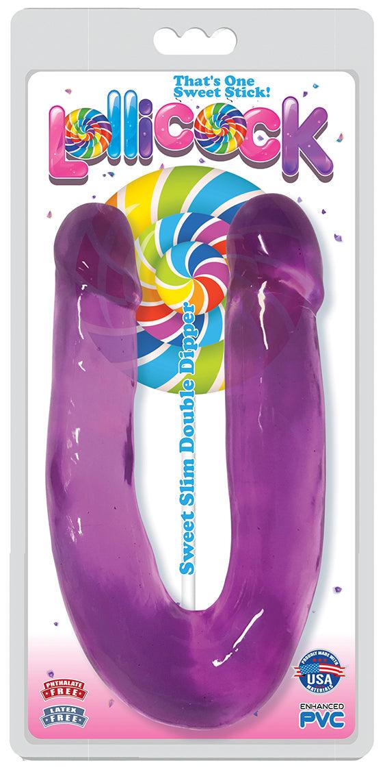 Lollicock Sweet Slim Double Dipper Dildo - Purple - The Dildo Hub