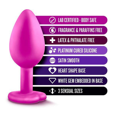 Luxe - Bling Plugs Training Kit - Pink With White Gems - The Dildo Hub