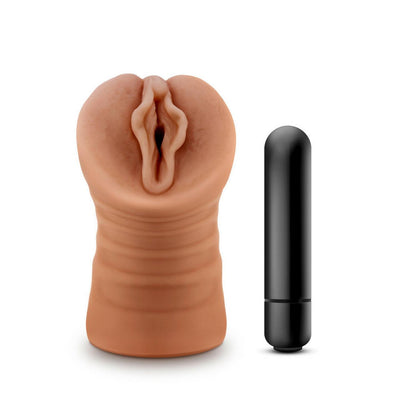 M for Men Sofia VIbrating Pocket Pussy - Mocha | Blush - The Dildo Hub