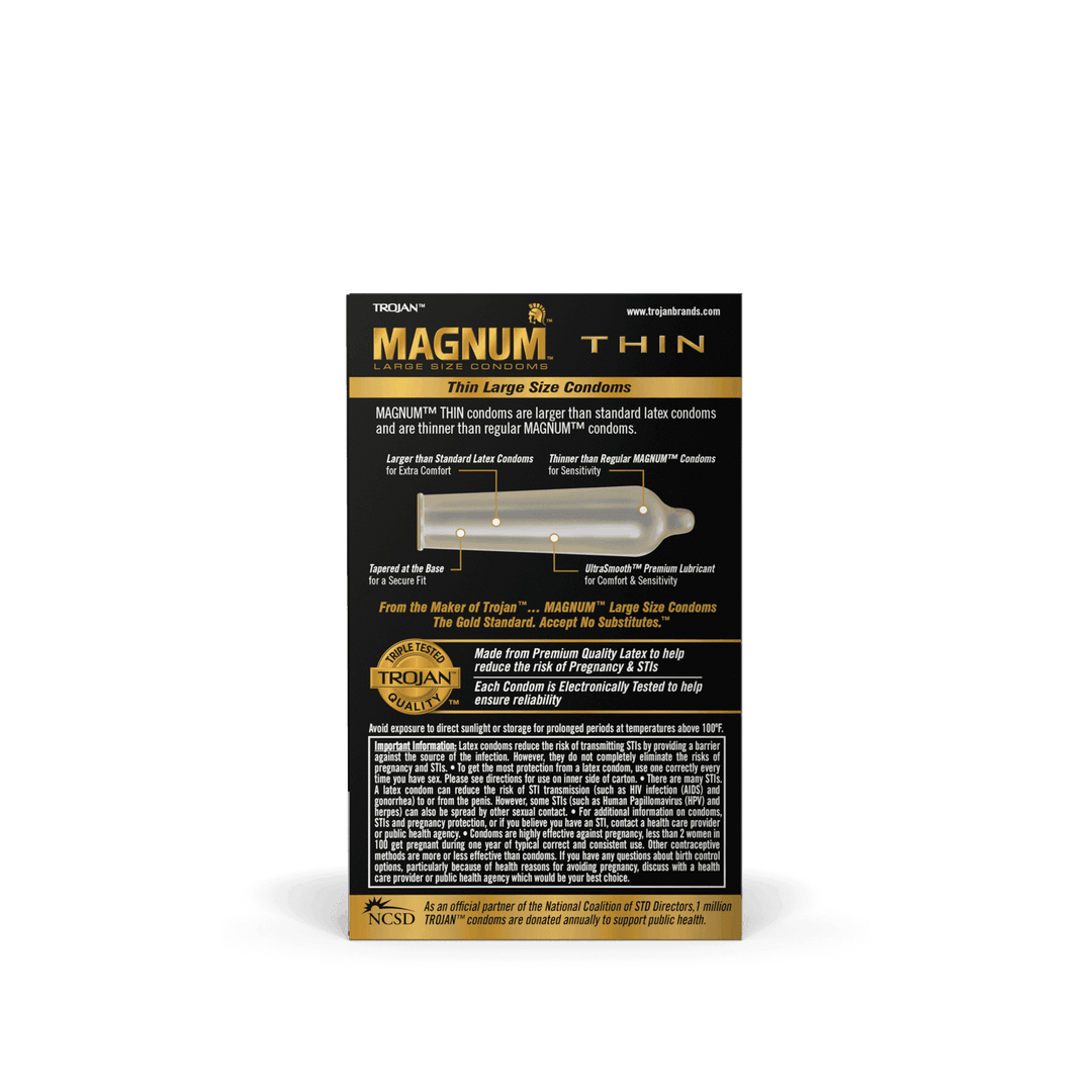 Magnum Thin Condoms - 12 Pack | Trojan - The Dildo Hub