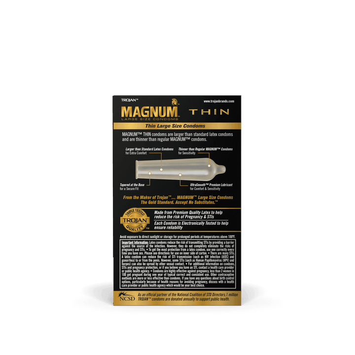 Magnum Thin Condoms - 12 Pack | Trojan - The Dildo Hub