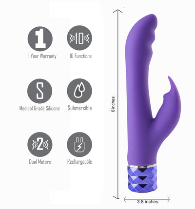 Maia Hailey Crystal Gems G-Spot Vibrator Purple - The Dildo Hub