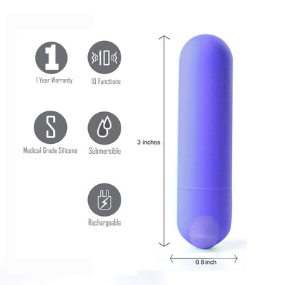 Maia Jessi Super Charged Mini Bullet Purple - The Dildo Hub