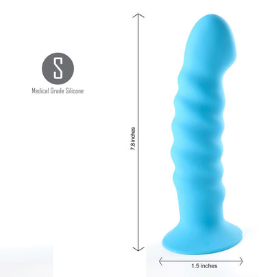 Maia Kendall Swirled Satin Finish - Neon Blue 8 inch. - The Dildo Hub