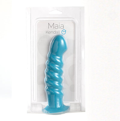 Maia Kendall Swirled Satin Finish - Neon Blue 8 inch. - The Dildo Hub