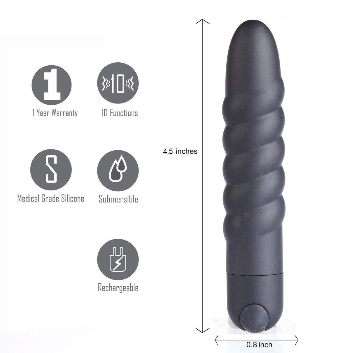 Maia Lola Silicone 10-Function Vibrating Twisty Bullet - The Dildo Hub