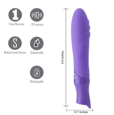 Maia Maddie Silicone 10-Function G-Spot Bullet Vibrator - Neon Purple - The Dildo Hub