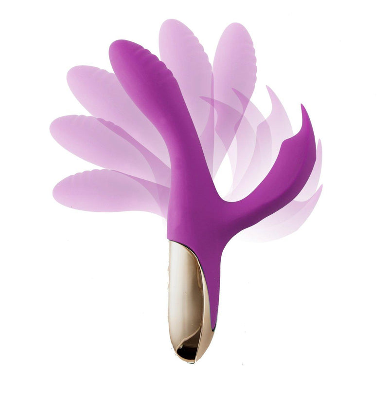 Maia Skyler Rechargeable Silicone Bendable Rabbit Vibrator Purple - The Dildo Hub