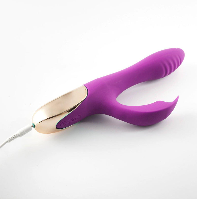 Maia Skyler Rechargeable Silicone Bendable Rabbit Vibrator Purple - The Dildo Hub