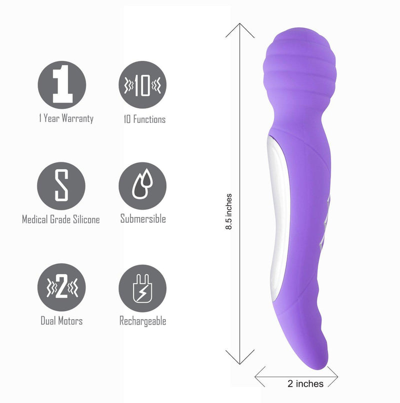 Maia Zoe Twistty Dual Vibrating Pleasure Wand Purple - The Dildo Hub