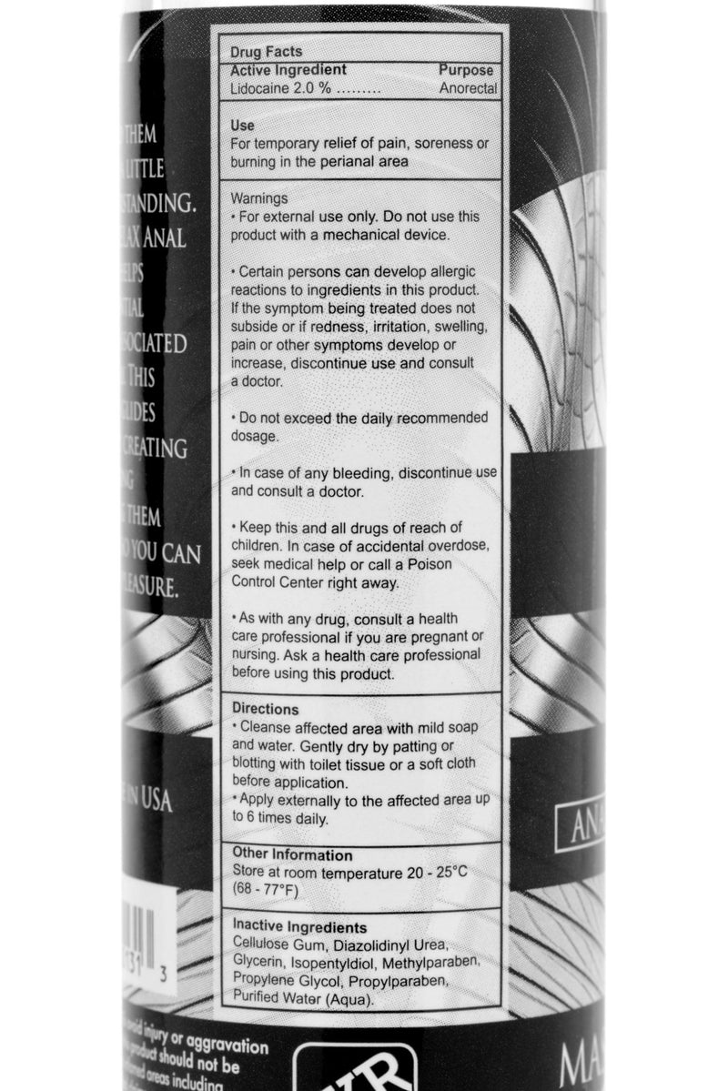 Master Series Ass Relax Desensitizing Lubricant - 4.25 oz - The Dildo Hub