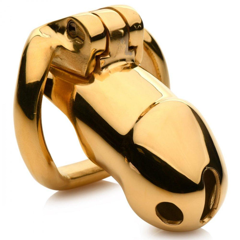 Midas 18K Gold-Plated Locking Chastity Cage - The Dildo Hub