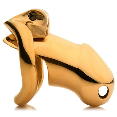 Midas 18K Gold-Plated Locking Chastity Cage - The Dildo Hub