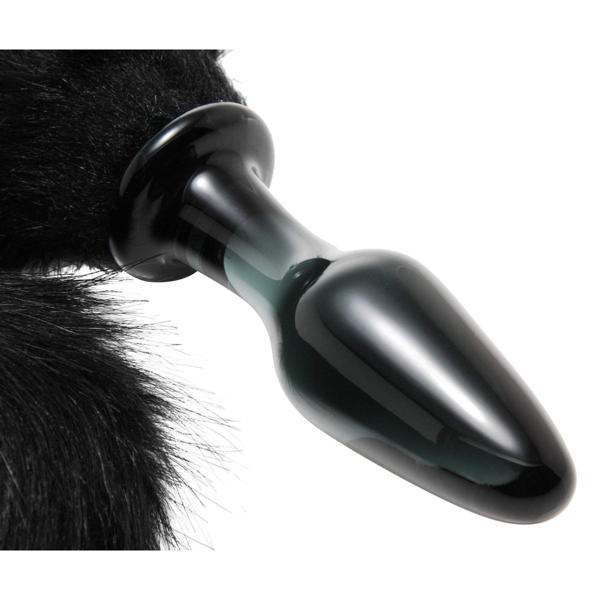 Midnight Fox Tail Glass Anal Plug - The Dildo Hub