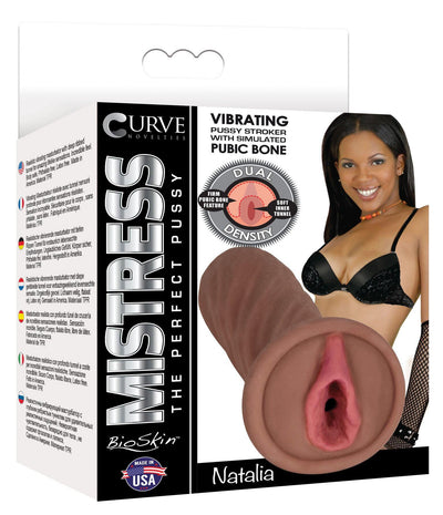 Mistress Natalia BioSkin Vibrating Pussy Stroker- Brown - The Dildo Hub