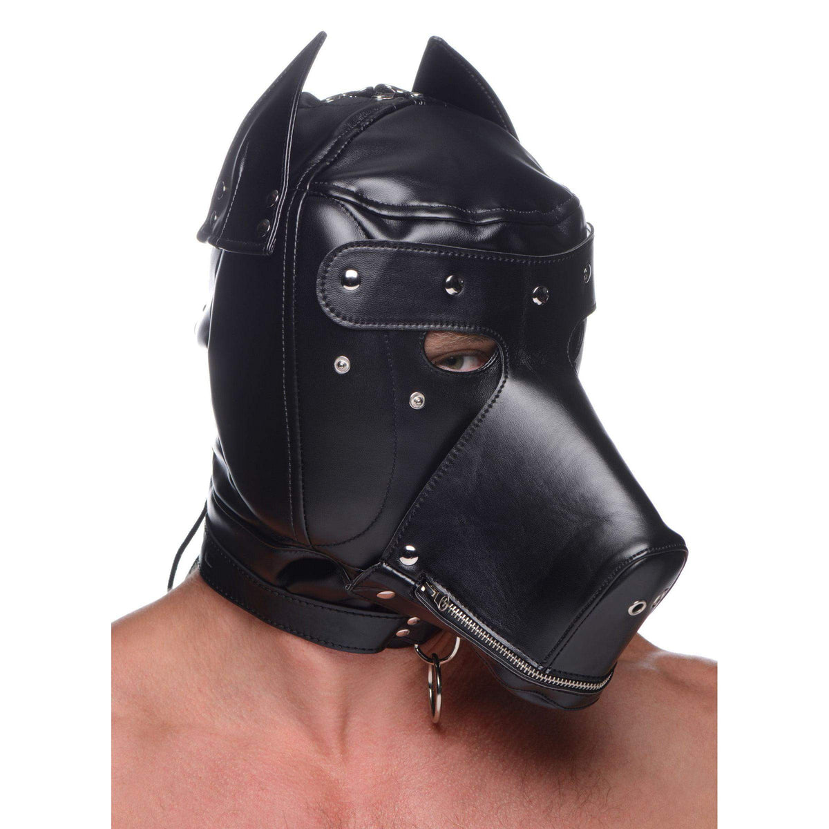 Muzzled Universal BDSM Hood with Removable Muzzle - The Dildo Hub