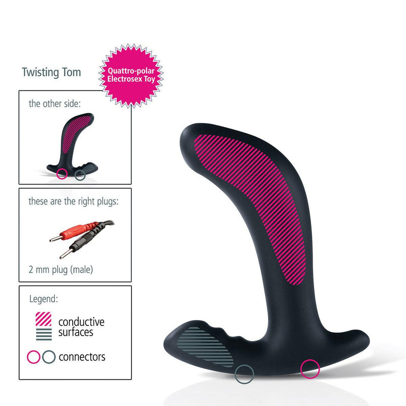 Mystim Twisting Tom With E-Stim-Black - The Dildo Hub