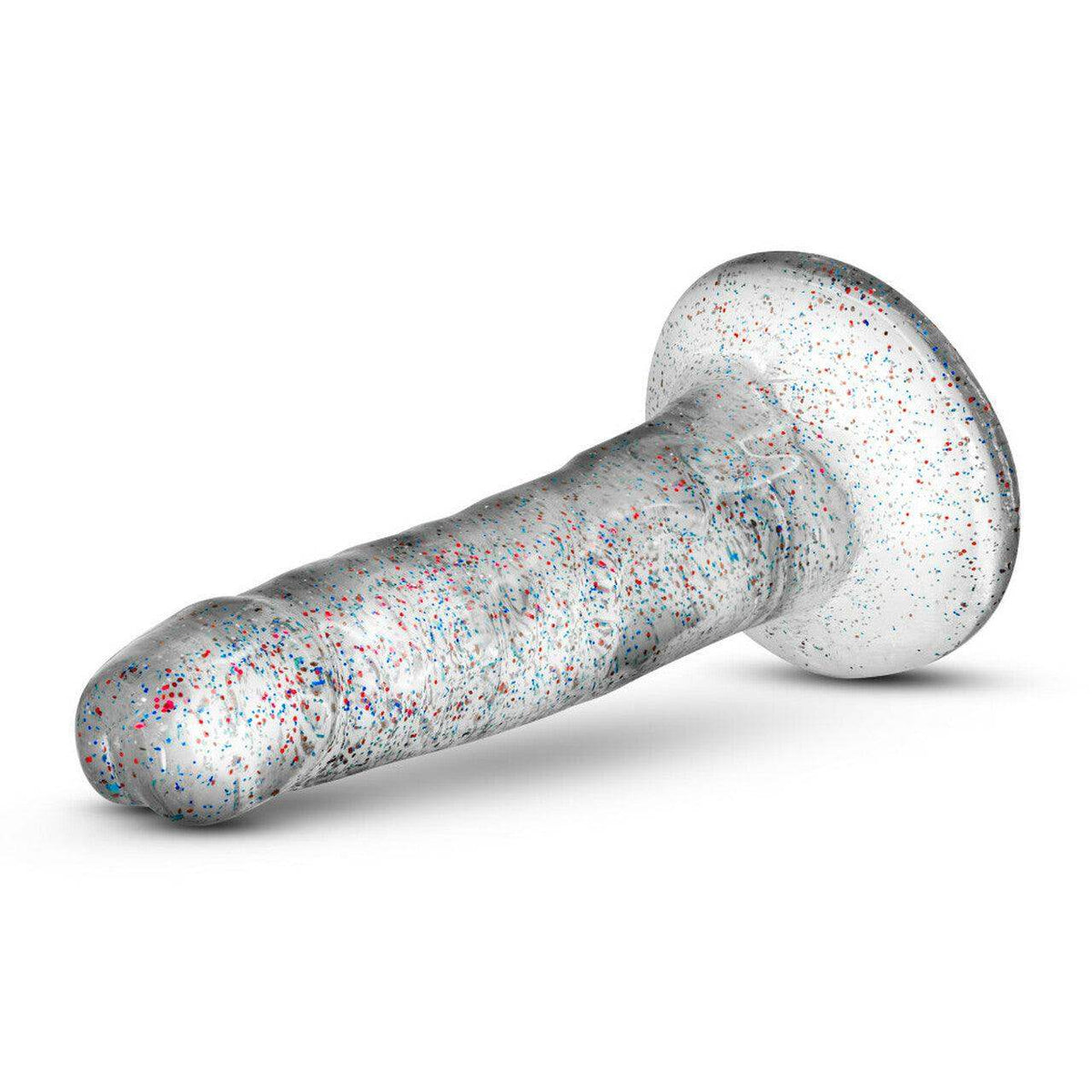 Naturally Yours - 5.5 inch Glitter Dong - Sparkling Clear - The Dildo Hub