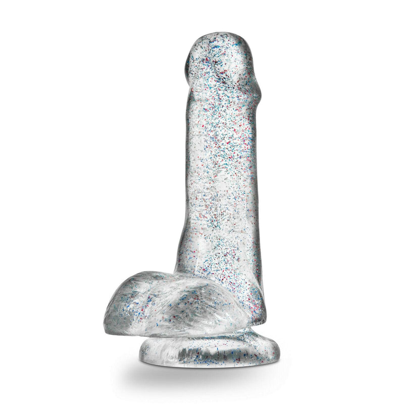 Naturally Yours - 6 Inch Glitter Cock - Sparkling Clear - The Dildo Hub