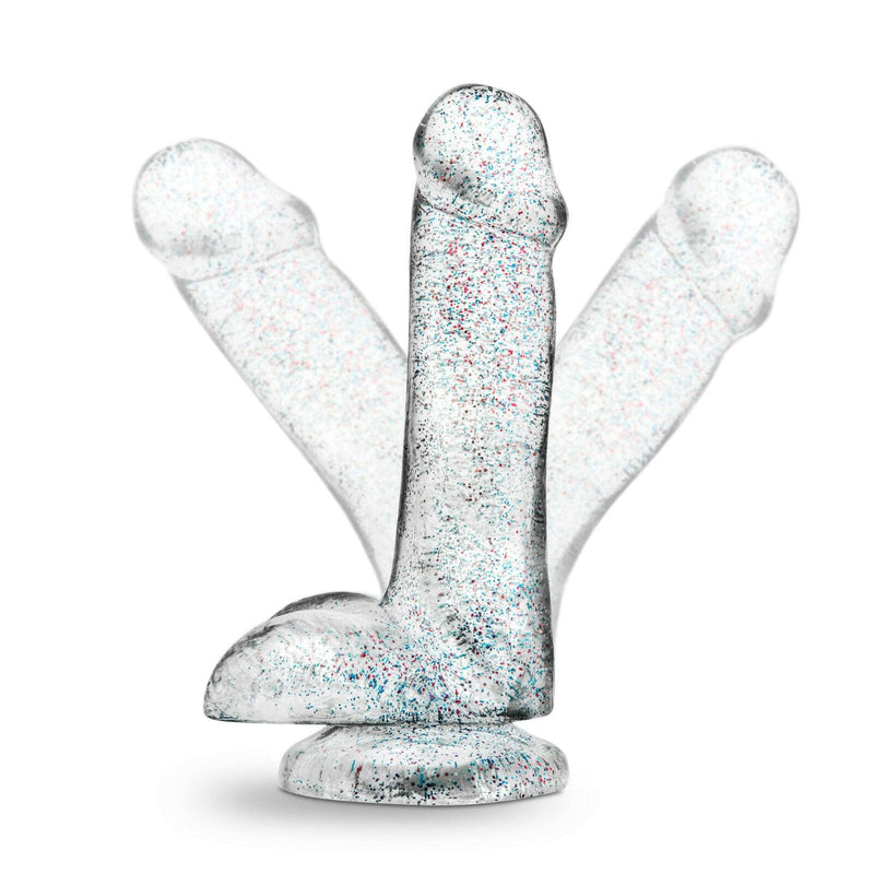 Naturally Yours - 6 Inch Glitter Cock - Sparkling Clear - The Dildo Hub