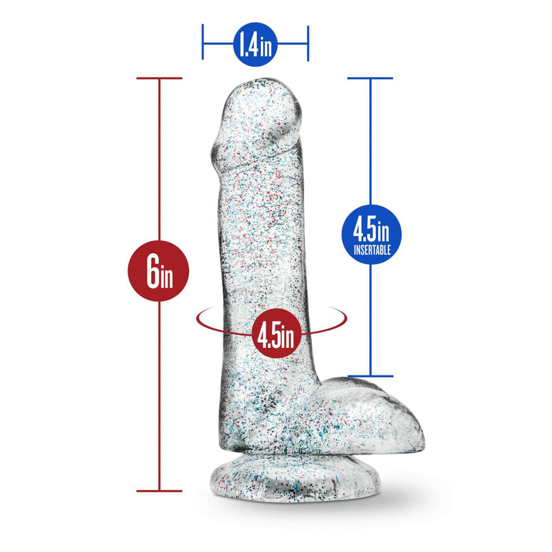 Naturally Yours - 6 Inch Glitter Cock - Sparkling Clear - The Dildo Hub