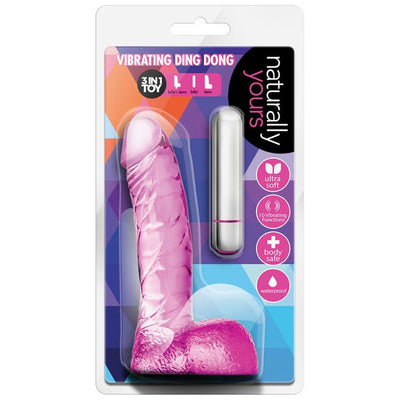 Naturally Yours - Vibrating Ding Dong - Pink - The Dildo Hub