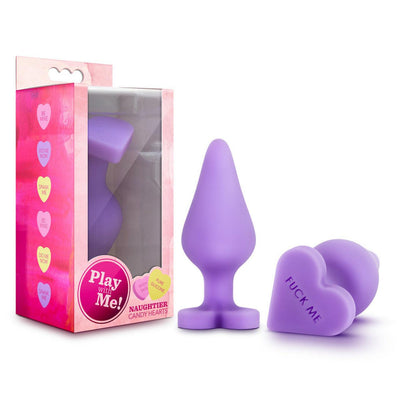 Naughtier Candy Hearts - Fuck Me - Purple - The Dildo Hub