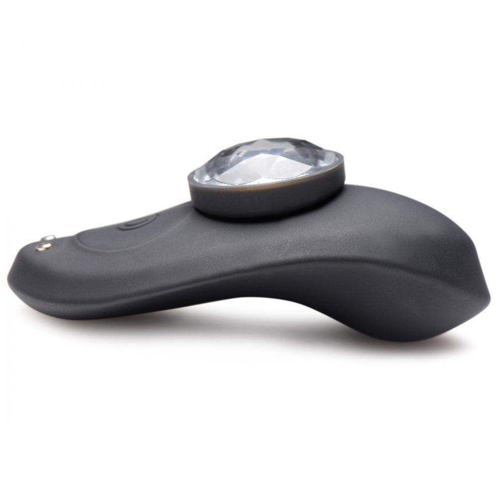 Naughty Knickers Bling Edition Silicone Remote Panty Vibe - Black - The Dildo Hub