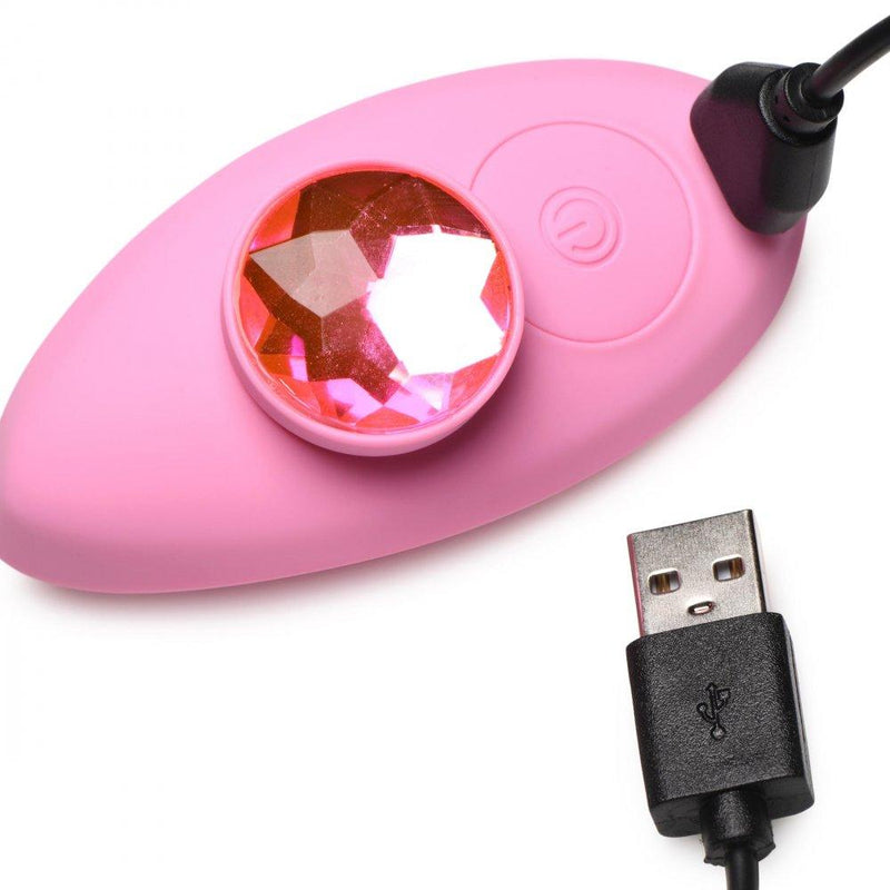 Naughty Knickers Bling Edition Silicone Remote Panty Vibe - Pink - The Dildo Hub